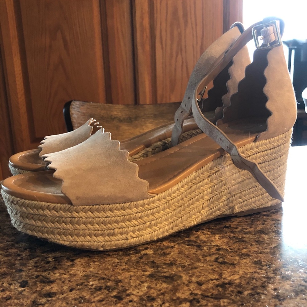 J. Crew Scalloped Wedge Espadrilles
